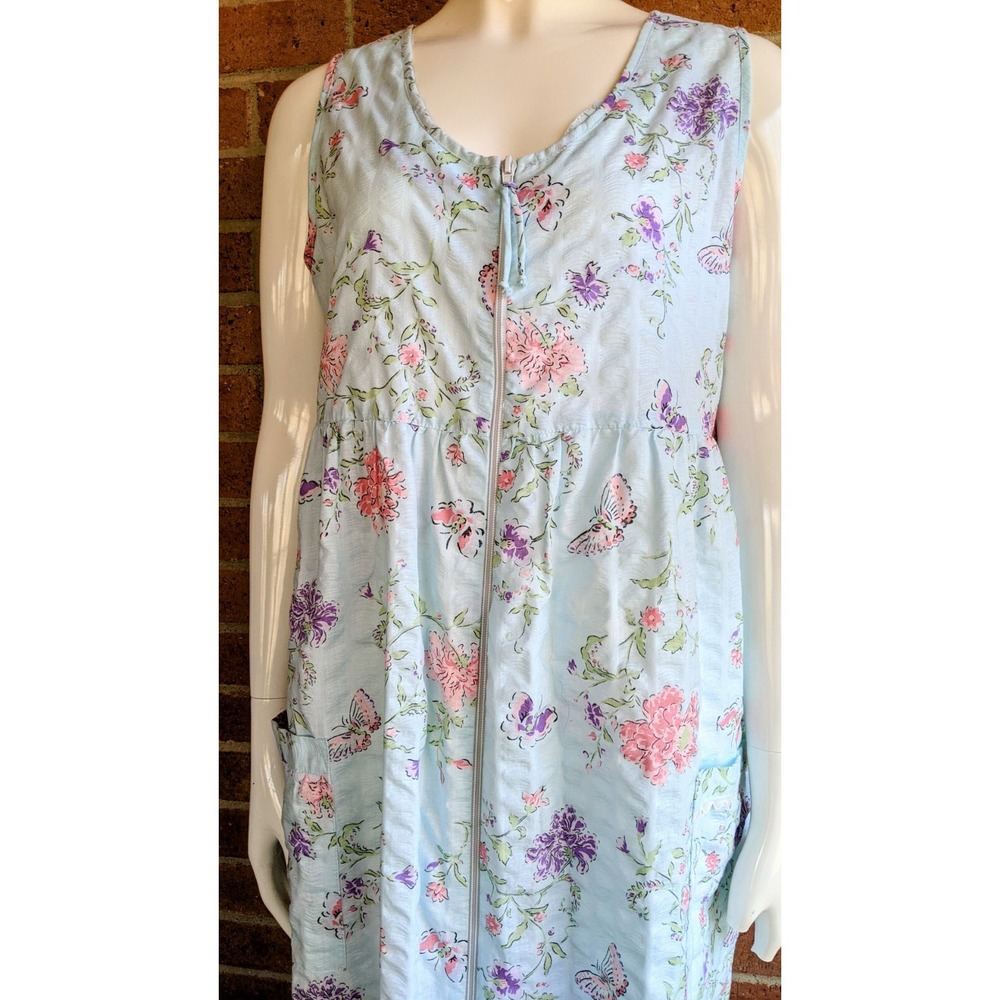 Granada Womens House Dress Nightgown M Butterfly Floral Cottagecore Feminine - Picture 2 of 7